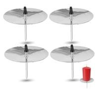 TK Gruppe Timo Klingler 4 x Silver Candle Holder for Advent Wreath with Pin