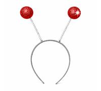 TK Gruppe Timo Klingler Butterfly Tassel Flickering Headband Alien Probe Ladybug Carnival for Adults and Kids and Carnival Costumes (Red)