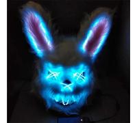 TK Gruppe Timo Klingler Horror Rabbit LED Scary Mask - Controllable from Purge, Luminous Face for Halloween, Fancy Dress & Carnival as a Costume for Men and Women (Choice of Colours) (Horror Rabbit)