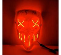 TK Gruppe Timo Klingler Kiss Me LED Scary Mask - Controllable from Purge, Luminous Face, for Halloween, Fancy Dress & Carnival as a Costume for Men and Women (Choice of Colours) (Kiss Me)