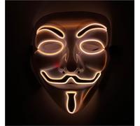 TK Gruppe Timo Klingler - LED Horror Mask As In The Purge Luminous Face Controllable Face Unisex Halloween Carnival Fancy Dress Costume Assorted Colours Assorted Colours Red Vendetta