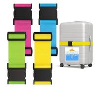 TK Gruppe Timo Klingler Set of 4 Colorful Luggage Straps - Nylon Luggage Strap Set for Suitcases and Travel Bags - Berry, Kiwi