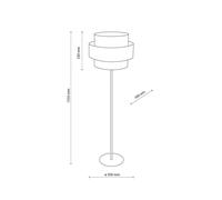 TK Lighting Calisto floor lamp, jute, cylinder, natural brown, height 155 cm