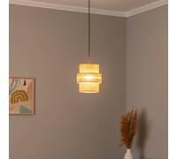TK Lighting Calisto pendant light, Jute, natural brown, 1-bulb, Ø 20 cm