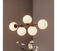 TK Lighting Celeste pendant lamp with spherical glass shades, 5-bulb