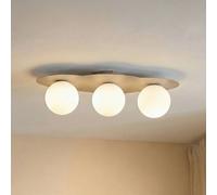 TK Lighting Cloud ceiling light, beige, 3-bulb, glass, length 51 cm, G9