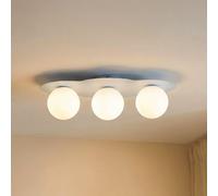TK Lighting Cloud ceiling light, blue, 3-bulb, glass, length 51 cm, G9