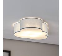 TK Lighting Cloud ceiling light, blue, 63 cm long, textile, cloud, E27