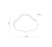 TK Lighting Cloud ceiling light, pink, 43 cm long, textile, cloud, E27