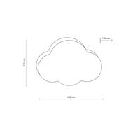 TK Lighting Cloud wall light, beige, 43 cm wide, textile, cloud, E27