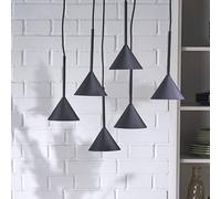 TK Lighting Cono Mini pendant light, 6-bulb, black GU10
