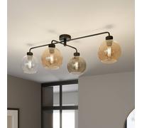TK Lighting Cubus ceiling lamp, 4-bulb, clear/amber/grey