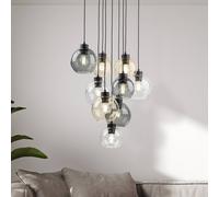 TK Lighting Cubus Mix hanging light, Ø 58 cm, 9-bulb, multicoloured, glass, E27