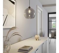 TK Lighting Cubus pendant light, smoky grey, glass, Ø 30 cm, E27