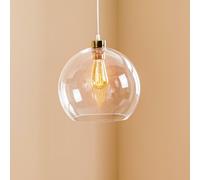 TK Lighting Cubus pendant light, transparent, glass, Ø 30 cm, E27