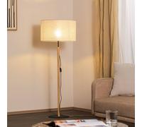 TK Lighting Deva Nature floor lamp, textile, wood