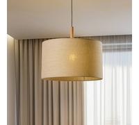 TK Lighting Deva Nature pendant light, 1-bulb, textile shade