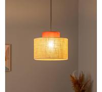 TK Lighting Duo pendant light, Ø 38 cm, rust brown/natural brown, jute