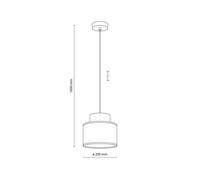 TK Lighting Duo pendant light, jute shade, petrol/natural brown, Ø 20 cm