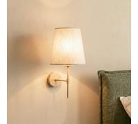 TK Lighting Elizabeth wall lamp, sand/beige, linen, 39 cm high, E27