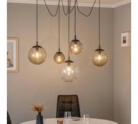 TK Lighting Esme pendant light, glass, multicoloured, 5-bulb, decentralised