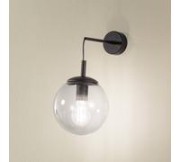 TK Lighting Esme wall light, smoke grey, height 45 cm, glass, E27