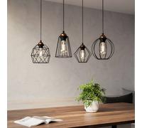 TK Lighting Galaxy pendant light with four cage lampshades
