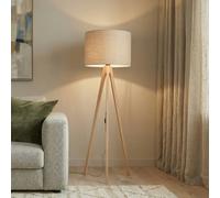 TK Lighting Grand floor lamp, beige/pine, height 145 cm, E27