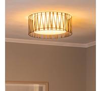 TK Lighting Harmony ceiling light, black, natural jute, Ø 50 cm