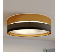 TK Lighting Hilton ceiling light, black/gold, Ø 60 cm