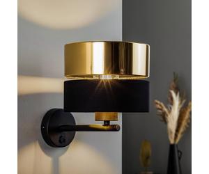TK Lighting Hilton wall light, black/gold
