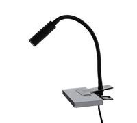 TK Lighting Lagos clip-on light, black, metal, 30 cm, reading lamp, G9