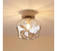 TK Lighting Lava ceiling light, sand/cognac, glass, Ø 15 cm, G9