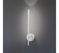 TK Lighting LED wall light Focus, white 46.5 cm metal 2-bulb adjustable