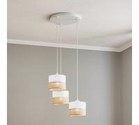 TK Lighting Linobianco pendant light, round, 3-bulb