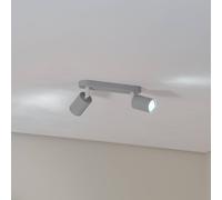 TK Lighting Livia ceiling spotlight, grey, 35 cm, 2-bulb, metal, GU10