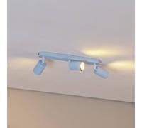 TK Lighting Livia ceiling spotlight, light blue, 52 cm, 3-bulb, metal, GU10