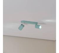 TK Lighting Livia ceiling spotlight, mint green, 35 cm, 2-bulb, metal, GU10