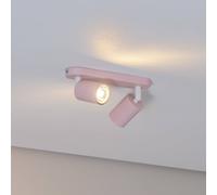 TK Lighting Livia ceiling spotlight, pink, 35 cm, 2-bulb, metal, GU10
