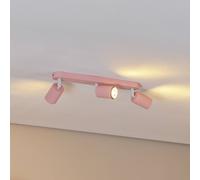 TK Lighting Livia ceiling spotlight, pink, 52 cm, 3-bulb, metal, GU10