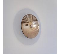 TK Lighting Lunar wall light, white/wood colour, Ø 30 cm, G9