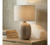 TK Lighting Melody table lamp, sand, textile, height 48 cm, E27