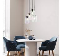 TK Lighting Molly hanging light, Ø 38 cm, multicoloured, metal, glass, 4-bulb.