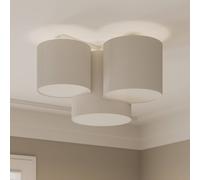 TK Lighting Mona ceiling light, 3-bulb, white