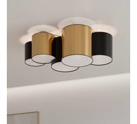TK Lighting Mona ceiling light, 5-bulb, black/gold