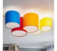 TK Lighting Mona ceiling light, 5-bulb, multicoloured