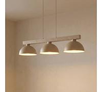 TK Lighting Oslo pendant light, sand-coloured, 3-bulb, 118 cm long, E27