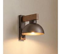 TK Lighting Oslo wall light, brown, metal, 20 cm high, E27