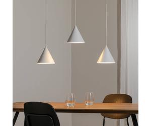 TK Lighting Pendant light CONO, 3-bulb, linear, length 75 cm, white