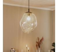 TK Lighting Sol glass pendant light, Ø 35 cm, black/clear